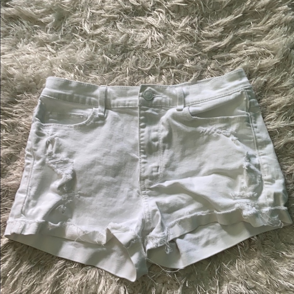 Abercrombie and Fitch High Rise White Shorts